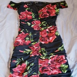 Floral off shoulder dress